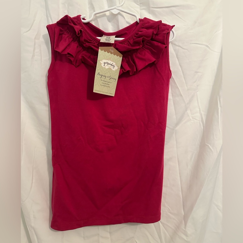 Persnickety Red Ruffle Kids Top